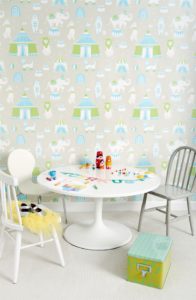 cirkus tapet grå majvillan